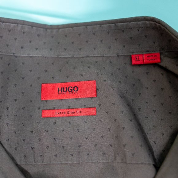 Hugo Boss Extra Slim Fit Grey Pattern Dress Shirt - Picture 2 of 3